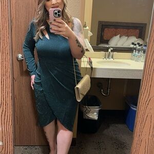 Elegant One-Shoulder Green Dress